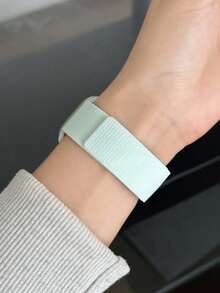 Huastonband 1件淺綠色星光荔枝紋理矽膠錶帶，相容於 Series 3/2/1/SE/S11/S10/S9/S8/S7/S6/S5/S4/S3/S2/S1 Ultra，相容於 38mm/40mm/41mm/42mm/44mm/45mm/46mm/49mm 手錶 - 淺綠星光 - 查看 10