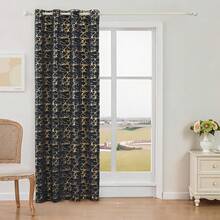 1 pieza/2 piezas Cortinas opacas/Cortinas con estampado de mármol/Diseño con ojales en la parte superior/Múltiples colores y tamaños disponibles/Cortinas 100% opacas/Protección de privacidad/Bloquean la luz solar y oscurecen la habitación/Sala de estar, dormitorio, estudio/Cortinas para fiestas/Cortinas negras - Negro - Ver 14