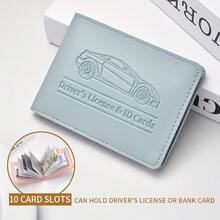 Customized Text LOGO Personalized Vehicle Registration Card Holder - Suitable For Car Insurance, Driver's License And Vehicle Documents Card Case, Auto Accessories, Unisex Personalized PU Leather ID And Driver's License, 10 Card Slots Protective Cover - Multicolor - View 15