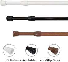 KXLife 2 Pack Spring Tension Curtain Rod For Window 16 To 28 Inch, Expandable Adjustable Small Curtain Tension Rods No Drill For Kitchen, RV, Cupboard, Refrigerator(Oak) - ColorC - View 2