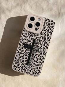 Liquid Silicone Mobile Phone Case With Full Body Protection, Shockproof And Drop-Proof, Soft TPU Rubber, Compatible With IPhone/Galaxy, With Leopard Print And Biblical Cross Pattern - 彩色 - 查看 2