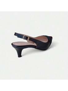 Women's Slingback Pump With Medium Heel (5cm) - Comfort And Elegance - Black - View 3