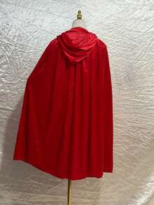 Áo choàng có mũ unisex, áo choàng cosplay tiệc Halloween, khăn choàng có mũ nhập vai, đạo cụ trang phục biểu diễn sân khấu Cô bé quàng khăn đỏ, khăn choàng trang phục tiệc lễ hội - Đỏ - Xem 3