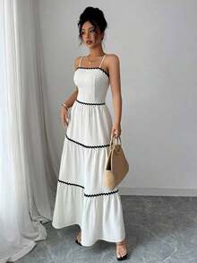 Vestido de verano para mujer con nueva correa de onda - Albaricoque - Ver 5