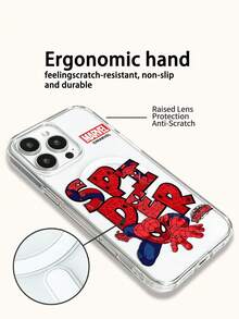 Miniso Marvel Spider-Man Iron Man Cartoon Men's Phone Case With Magnetic Charging Function, Compatible With IPhone 17 Pro Max/17 Pro/Air/16 Pro Max/15 Plus/14/13/17/15Pro/12 Pro/11/16 Plus,XR Apple Shockproof Scratch-Resistant Protective Case - Clear - View 5