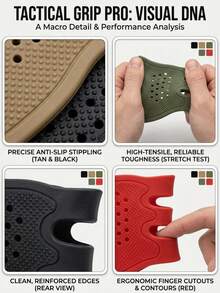 (4 Packs)Rubber Non-Slip Grip Cover Compatible With 17, 19, 20, 21, 22, 23, 25, 31, 32, 34, 35, 37, 38, Durable - Multicolor - View 3