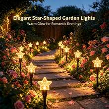 Solar Powered LED Starlight String Lights - Suitable For Homestay, Pool, Beach Party, Garden Path Decor, Creating Holiday Atmosphere - Star - View 4