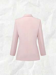 AYYEMERY ROSE Chaqueta tipo blazer elegante de color liso con cuello estilo chal, de manga larga delgada para uso en la oficinaAYY - Rosa - Ver 2