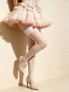1 đôi tất dài đến đầu gối dành cho nữ, hoàn hảo cho váy Lolita và mặc hàng ngày. - Nhiều màu - Xem 4