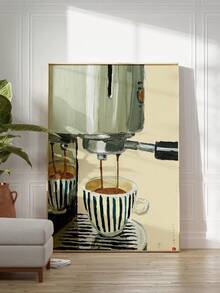 1 pièce, canevas murale, Décoration murale encadrée, Machine à expresso italienne vintage, Art minimaliste de goutte à goutte de café, Décoration de cuisine et de bar à café cosy, Décoration de café de style ferme moderne, Décoration iconique pour les amateurs de café, Décoration de maison, Décoration de chambre, Décoration de salle de bain, Décoration d'appartement, Décoration de vacances, Cadeaux de vacances - L'art du thé - Voir 2