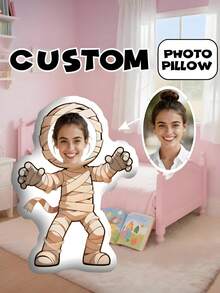 1 Cuscino personalizzato con foto e figura, decorazione per casa, camera da letto e divano, commemorazione per coppia, genitori, bambini e animali domestici, regalo unico e divertente per bambini, per Festa del Papà, Festa della Mamma, Ognissanti, San Valentino, Ringraziamento, Pasqua, Pesce d'Aprile - Bendaggio - Visualizzare 3