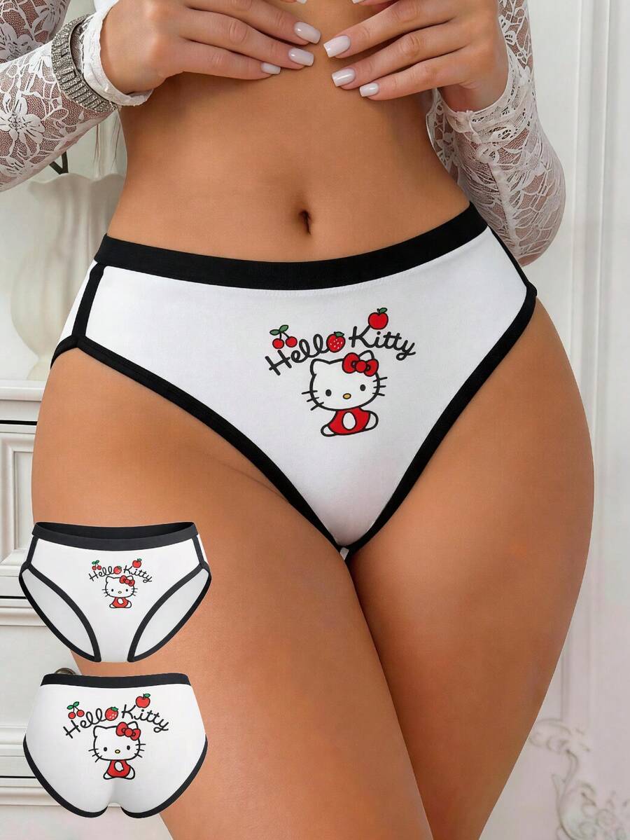 Triangle Print Panties, Cute Contrast Edge Design, Soft And Comfortable Women's Underwear, Y2K Aesthetic Comfortable Panties - Multicolor - View 1
