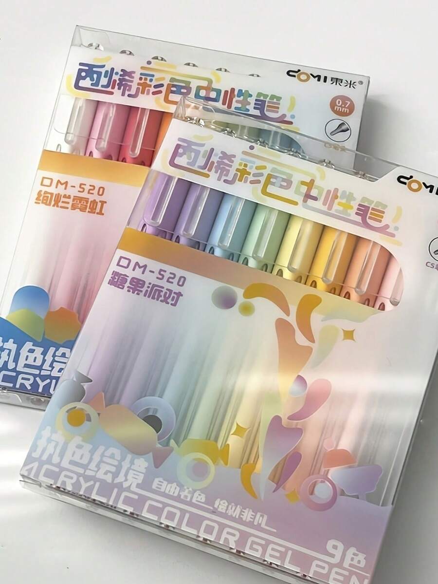 9/18 buah Pulpen Akrilik yang Dapat Ditarik dengan Tinta Transparan, Ujung CS 0,7mm, Pulpen Gel Warna-warni, Desain Tinta Transparan, Sempurna untuk Menggambar, Mencoret-coret, Dekorasi Jurnal, Kerajinan Tangan, Menandai Catatan, Melukis Seni, Kembali ke Sekolah - Pulpen Gel - View 1