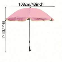 1 Stück universeller Clip-On Strandstuhlsonnenschirm, verstellbarer Sonnenschirm, geeignet für Balkon, Strandstuhl, Kinderwagen, Rollstuhl, Golfwagen - Pink - Übersicht 3