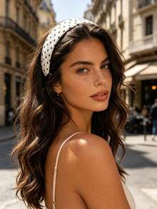 1pc Fashionable Bohemian Polka Dot Wide Headband - Multicolor - View 2