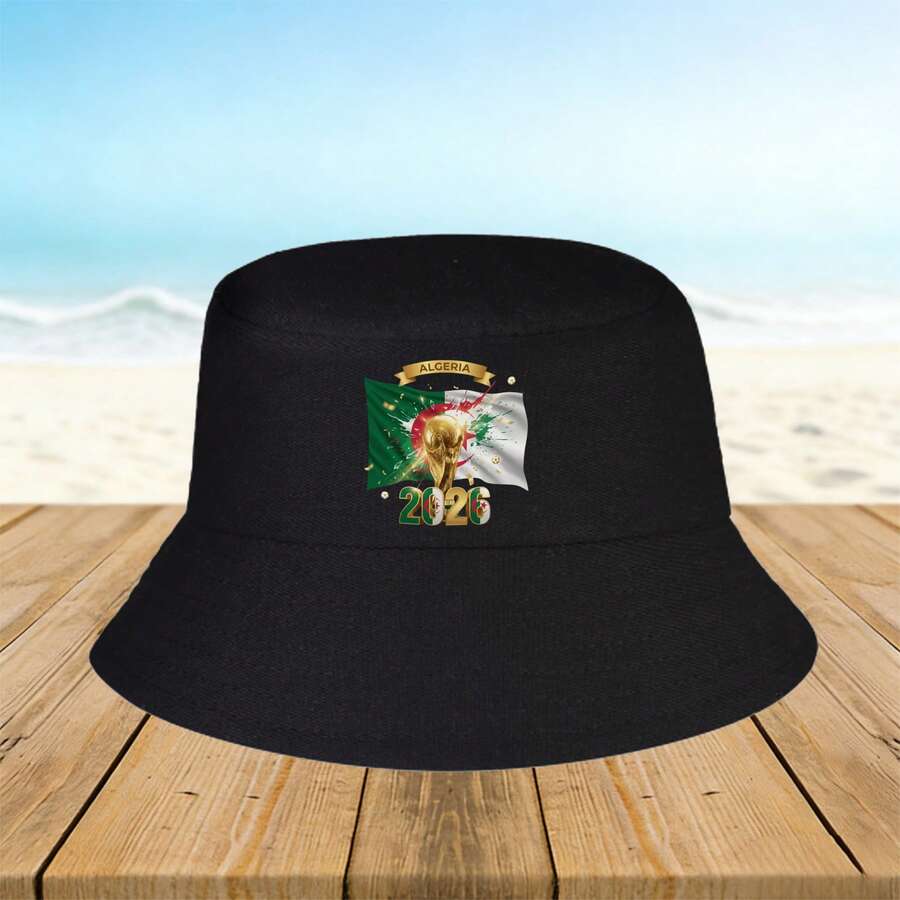 Algeria World Cup 2026 Championship Fisherman Hat Fashionable For Outdoor Use Suitable For Summer Beach Fishing Men's And Women's Versions Available - A - 查看 1