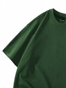 Plus Size Men's Round Neck Short Sleeve T-Shirt, Simple And Fashionable, Suitable For Summer Wear - Green - View 8