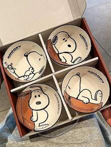 Juego de cuencos de cerámica Snoopy, cuencos de arroz con estampado de dibujos animados de Peanuts, aptos para microondas & lavavajillas, perfectos para comidas diarias & regalos - Multicolor - Ver 9