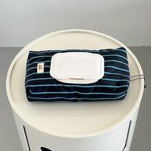 Korean Style Printed Striped Fabric Wet Wipes Storage Bag, Living Room And Kitchen Wet Wipes Bag, Large Capacity Tissue Storage Organizer - Wet Wipes Pack - View 10
