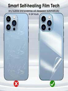 4片装柔软水凝胶背膜，兼容 17 Pro Max/17E/16E/17 Air/16 Pro Max/15 Pro Max/16E/16/15/14/13/Pro/11/12/X/XS Max/XR - 無色 - 查看 2