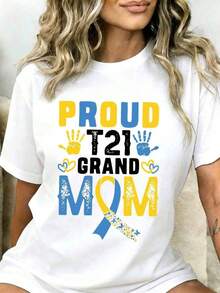 CottonProud T21 Grandmother Syndrome Awareness T-Shirt, Mother's Day Gift, Support For Families With Special Needs, Love And Pride, Must-Have - 白色 - 查看 7