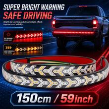 1 Piece, 60 Inches/150cm Dual Color Red And Yellow LED Fish Bone Light - No Drilling Mounting Base, Easy To Install - Perfect Match For Installation On A Variety Of Car Models, Car Accessories, Halloween Christmas Gifts - 60 Inches/150cm Fish Bone Light - View 9