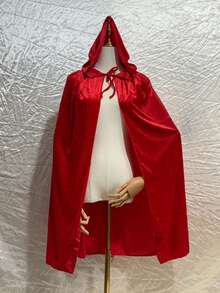 Áo choàng có mũ unisex, áo choàng cosplay tiệc Halloween, khăn choàng có mũ nhập vai, đạo cụ trang phục biểu diễn sân khấu Cô bé quàng khăn đỏ, khăn choàng trang phục tiệc lễ hội - Đỏ - Xem 4