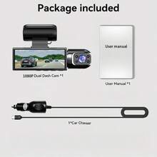 1 pieza Cámara de salpicadero de doble lente 1080P, adecuada para automóviles, frontal e interior, con pantalla IPS de 3.16" de gran angular, DVR de coche, diseño compacto, fácil instalación, discreta y se adapta a la mayoría de los vehículos - D8 - Ver 9