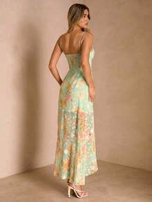Vestido casual de mujer con estampado floral - verde menta - Ver 2