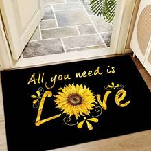 1pc Sunflower Pattern Printed Doormat, Silica Gel Kitchen Carpet, Kitchen Mat, Rug, Easy To Clean, Rectangular Printed, Suitable For Living Room, Bedroom, Hallway, Bathroom, Laundry Room - Polyester Carpet, Suitable For Indoor And Outdoor Home Decor - Multicolor - View 9
