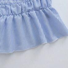 Yunuo Menswear  Nuevo conjunto de 2 piezas de mujer con top halter con lazos y shorts a rayas con espalda descubierta, adecuado para vacaciones de verano - Rosa - Ver 6