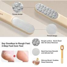 Double-Sided Stainless Steel Foot File, Foot Callus Remover And Foot Cleaning Brush, Professional Pedicure Tool For Dry And Wet Feet, Fast Hard Skin And Dead Skin Remover, With Non-Slip Grip - Multicolor - View 5