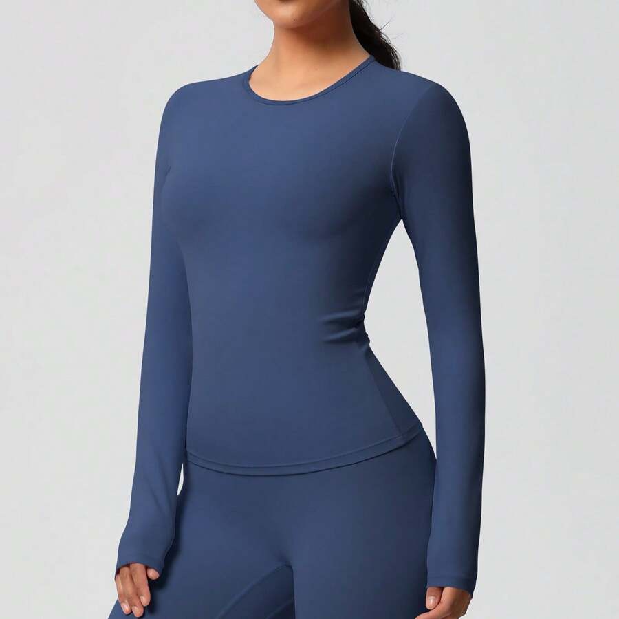 Conjunto de pilates - 7102 Manga larga - Azul insignia - Ver 1