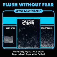 DUDE Wipes Unscented Travel Wipes - 1 Pack (18 Count) - Extra-Large Adult Flushable Wipes For Sensitive Skin - Infused With Vitamin E And Aloe - Septic And Sewer - 無香型 - 查看 5