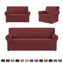 Elastic Sofa Covers For 1/2/3 Seater Sofas, Adjustable Elastic Band, 3-Piece Set, 3-Piece Elastic Cover, Suitable For 1, 2, And 3 Seater Sofas, Includes Multiple Anti-Slip Strips, Soft And Breathable Velvet Fabric, Full Coverage Design, Washable, Sofa Cover, Flexible Packaging, Suitable For Most Sofas, Ships From Local Warehouse. - 顏色 5 - 查看 9