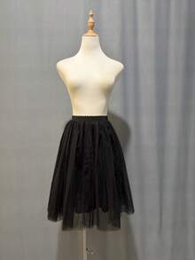 Rok Panjang Wanita Berpinggang Tinggi Warna Polos dari Tulle, Panjang 45/55/65/100cm, 4 Lapisan Tulle + 1 Lapisan Dalam, Cocok untuk Cosplay & Pertunjukan Panggung - MultiWarna - View 19