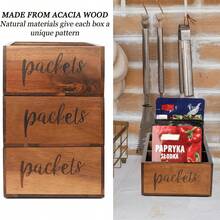 1pc Rosewood Storage Box With 3 Compartments, Food Storage Organizer Box For Kitchen, Pantry, Cabinet, Countertop - Multicolor - View 4