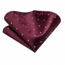 Men Wine Red Dot Pattern 4-In-1 Suit Accessory Set, Random Design Cufflinks Elegant Decor For Banquet Party Holiday Ceremony - Burgundy - View 5
