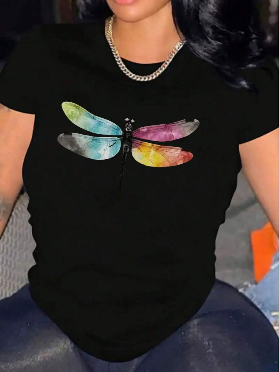 1 Women's Casual Short Sleeve T-Shirt, 100% Thick Cotton - Comfortable, Soft And Pretty Round Neck, 180g 100% Cotton. - 黑色 - 查看 1