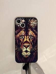 1 pieza Funda de teléfono mate negra con estampado de león compatible con Apple 17, AIR, 17PRO, 17E, 17PROMAX, 16promax, 16E, 15promax, 15, 15PRO, 15PLUS, 14PLUS, 14promax, 14, 14PRO, 13promax, 13PRO, 13, 13mini, 12, 12mini, 12pro, 12promax, 11 Pro Max, 11pro, 11, XS Max, X, XR, 8, 7, Plus, a prueba de golpes, adecuada como regalo de cumpleaños, novia, novio o para uso personal - Multicolor - View 5