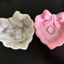 3D Printed Heart-Shaped Jewelry Tray With Pink Bow, Suitable For Vanity, Sinkside Or Jewelry Storage. A Great Home Decor, Desk Accessory And Jewelry Organizer - Multicolor - View 7