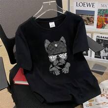 Special: Men's Short Sleeve Summer T-Shirt, Round Neck, Loose Fit, Modern Print, Fashionable Student Sports T-Shirt. - 淺灰紫 - 查看 12