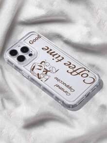 Liquid Silicone Protective Case With Vintage "Large Espresso" Coffee Cup Pattern In Milky White, Compatible With IPhone And Galaxy - Multicolor 2 - View 4