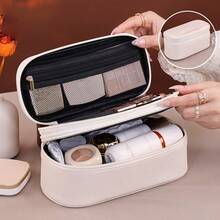 1 buah Tas Kosmetik Multifungsi, Tas Penyimpanan Dua Lapis PU, Tas Kosmetik Ritsleting Kapasitas Besar Kasual Modis, Pengatur Alat Tulis Perjalanan, Kantong Kosmetik Penting untuk Liburan - Beraneka warna - View 15
