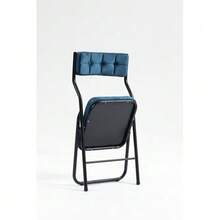 Folding Chairs In A Pack Of 2 – Folding Dining Chairs With Cushions, Portable And Already Assembled, Additional Folding Chairs For Guests, Kitchen, Office, Wedding And Party - 藍色 - 查看 8