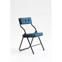 Folding Chairs In A Pack Of 2 – Folding Dining Chairs With Cushions, Portable And Already Assembled, Additional Folding Chairs For Guests, Kitchen, Office, Wedding And Party - 藍色 - 查看 7