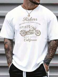 Men's T-Shirt 2026, Comfortable, Round Neck, Casual, Cotton, Short Sleeve, Soft And Breathable, Men's Clothing, Summer And Spring Top, Streetwear Style, Cotton Fabric, Letter Print, Y2K Homme, Summer, Oversize, Solid Color. - Schwarz - 查看 2