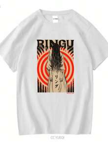 Blouses For Women PREMIUM QUALITY Ringu The Ring Sadako Samara Illustrated T Shirt Long Or Short Sleeves Vintage Washed Slightly Versatile Unisex - 白色 - 查看 1