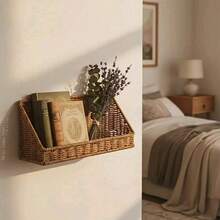 Woven Basket, Multipurpose Rustic Large Capacity Hanging Wall Basket Kitchen Organizer - 深卡其色 - 查看 1