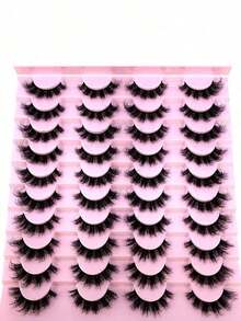 20 Pairs Soft Mink Eyelashes 3D Curl Winged End Eye Elongated Lashes Thick Handmade Natural False Eyelash Lash - Lông mi tự nhiên - Xem 9
